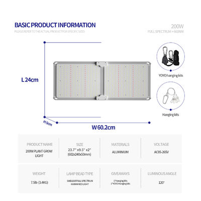 पौधों की वृद्धि के लिए 200W पूर्ण स्पेक्ट्रम डिममेबल एलईडी ग्रो लाइट टी5 ग्रीनहाउस प्रकाश व्यवस्था