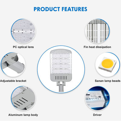 मजबूत और टिकाऊ एंटी यूवी आउटडोर एलईडी स्ट्रीट लाइट IP65 SMD3030