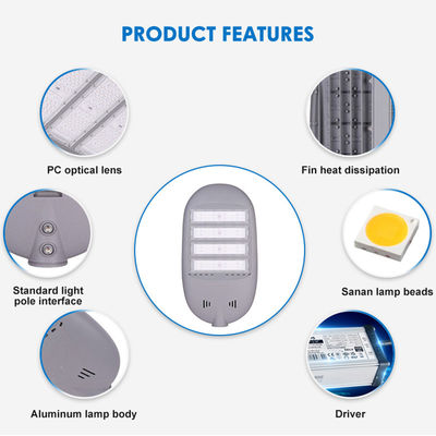 100W 150W 200W उच्च दक्षता जलरोधक डिजाइन के साथ आधुनिक शहरी आउटडोर एलईडी स्ट्रीट लाइट