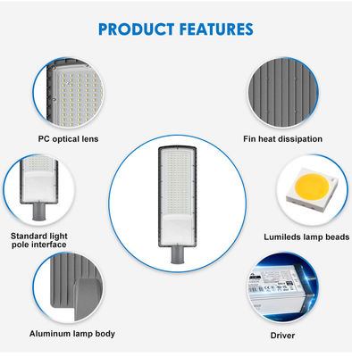 IP66 वाटरप्रूफ SMD3030 LED स्ट्रीट लाइट 50w से 200w तक आउटडोर हाईवे लाइटिंग के लिए