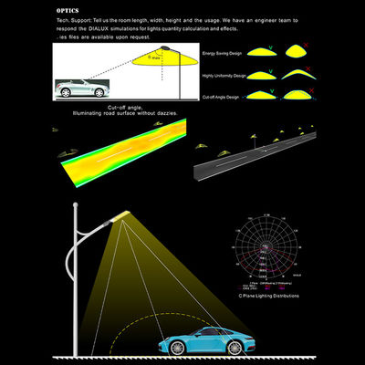 एडजस्टेबल एलईडी स्ट्रीट लाइट 50W से 200W IP66 वाटरप्रूफ, राजमार्ग और गार्डन लाइटिंग के लिए SMD एलईडी तकनीक के साथ