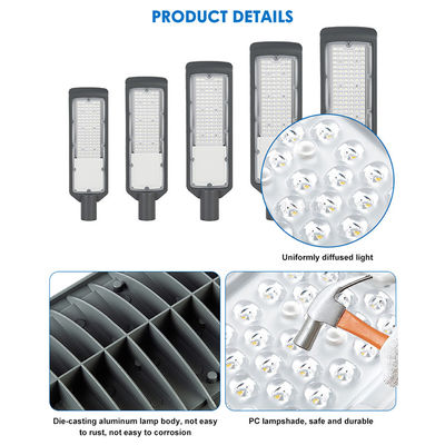 आउटडोर हाईवे लाइटिंग के लिए 125lm/w लैंप चमकदार दक्षता और AC 85-265V इनपुट वोल्टेज के साथ IP66 वाटरप्रूफ LED स्ट्रीट लाइट