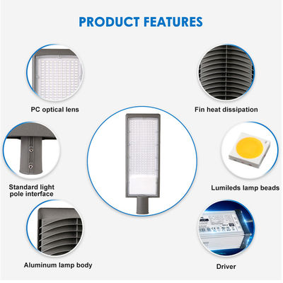 IP66 वाटरप्रूफ डाई-कास्टिंग एल्यूमीनियम एलईडी स्ट्रीट लाइट आउटडोर उपयोग के लिए SMD2835 एलईडी के साथ