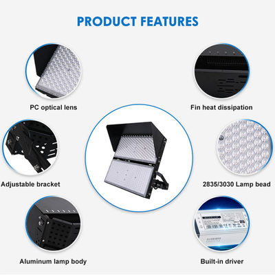 आईपी66 वाटरप्रूफ एलईडी फ्लड लाइट 50000 घंटे जीवनकाल और स्टेडियम और उच्च मास्ट अनुप्रयोगों के लिए 216° समायोज्य कोण के साथ