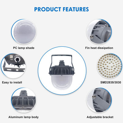 IP65 जलरोधक विस्फोट प्रूफ रैखिक प्रकाश 50W 100W 150W एलईडी एल्यूमीनियम टेम्पर्ड ग्लास के साथ खतरनाक स्थान प्रकाश व्यवस्था