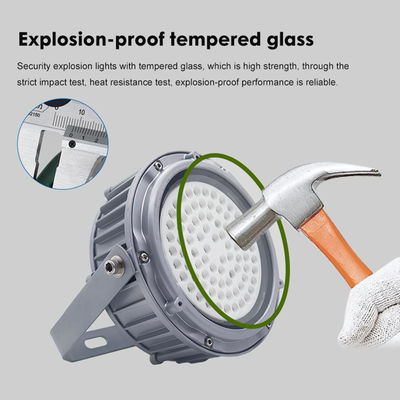 IP65 वाटरप्रूफ हाई बे लैंप 50W 100W 150W एलईडी एल्यूमीनियम + टेम्पर्ड ग्लास के साथ विस्फोट प्रूफ लाइट