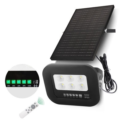 50 वाट एलईडी सोलर लाइट IP65 ऑल-ब्लैक मोनोक्रिस्टलाइन सिलिकॉन सोलर पैनल