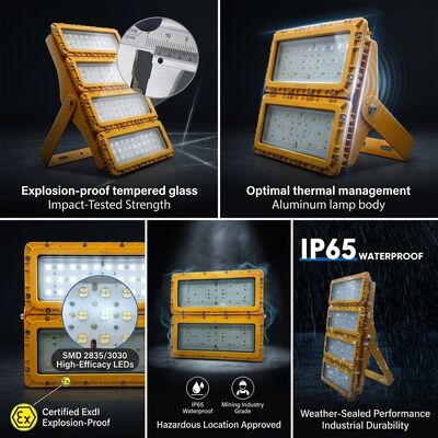 50000H लंबी-आयु 300W LED विस्फोट-रोधी फ्लड लाइट 30 60 90 बीम LUMILEDS LM-80 ATEX IIb T6 IP65 खतरनाक फिक्स्चर