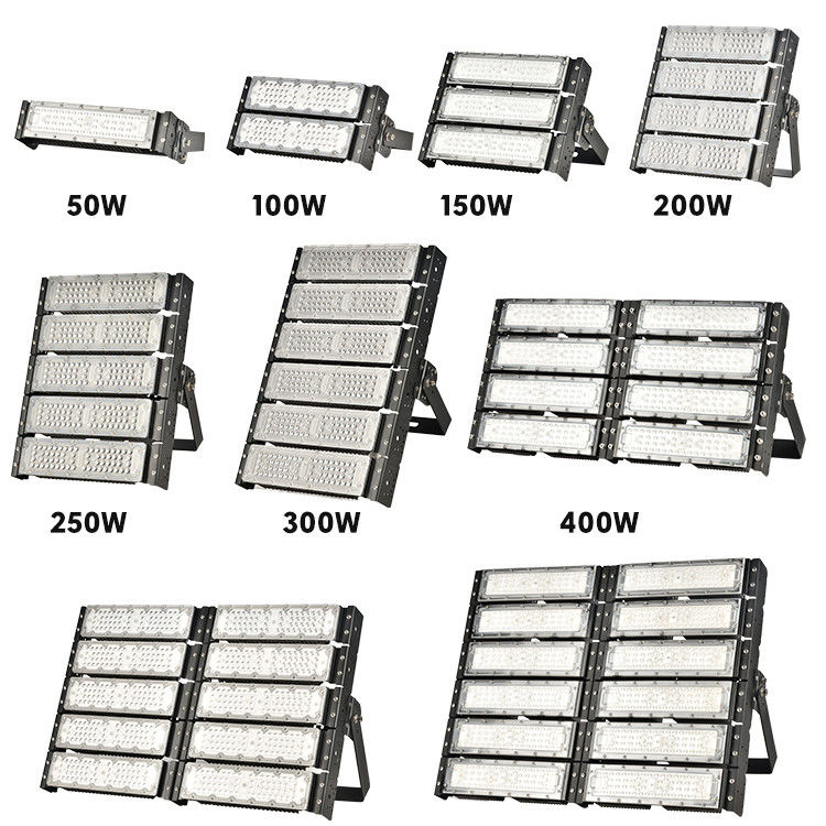 IP66 जलरोधक 50W से 600W डिममेबल एलईडी बाढ़ प्रकाश आउटडोर मॉड्यूलर बाढ़ प्रकाश