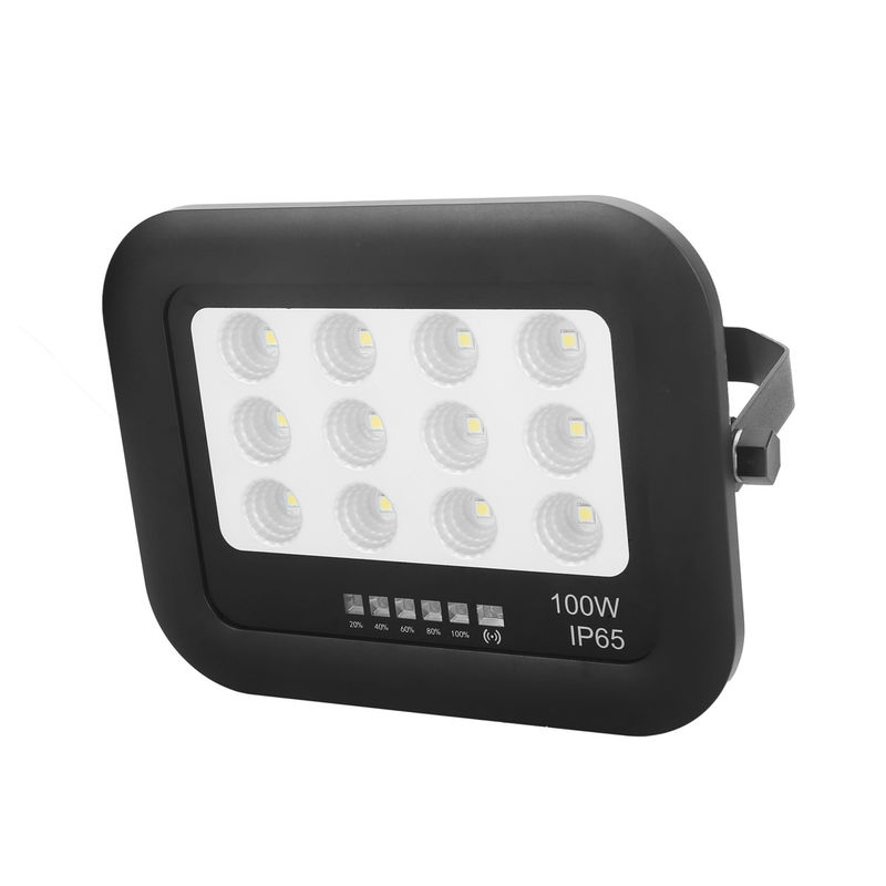 आउटडोर गार्डन Ip65 एबीएस टेम्पर्ड ग्लास सोलर लैंप फ्लडलाइट 100w एलईडी सोलर फ्लडलाइट