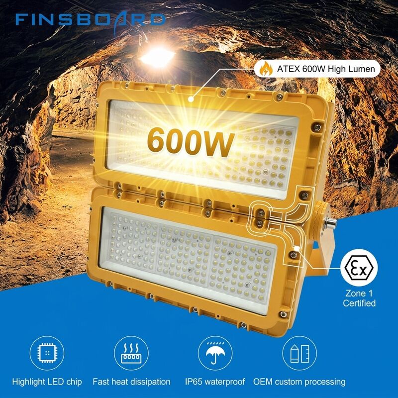 600W LED विस्फोट रोधी फ्लड लाइट ATEX IIB T6 IP65 RFEPL8280 60° बीम LUMILEDS