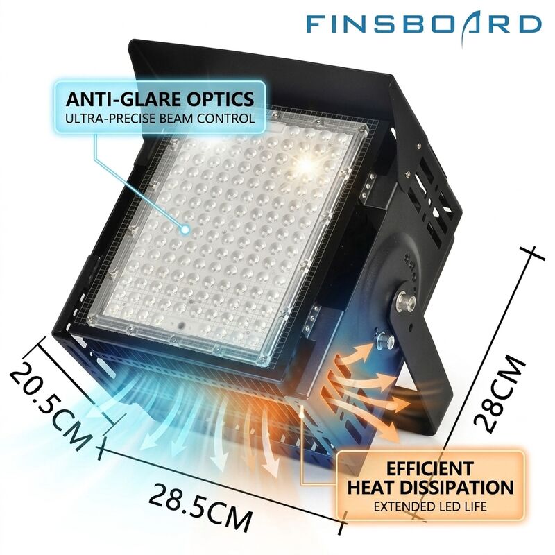 Anti-Glare LED Stadium Flood Light CRI 85 Uniform Illumination 500W Sports Field Lighting System